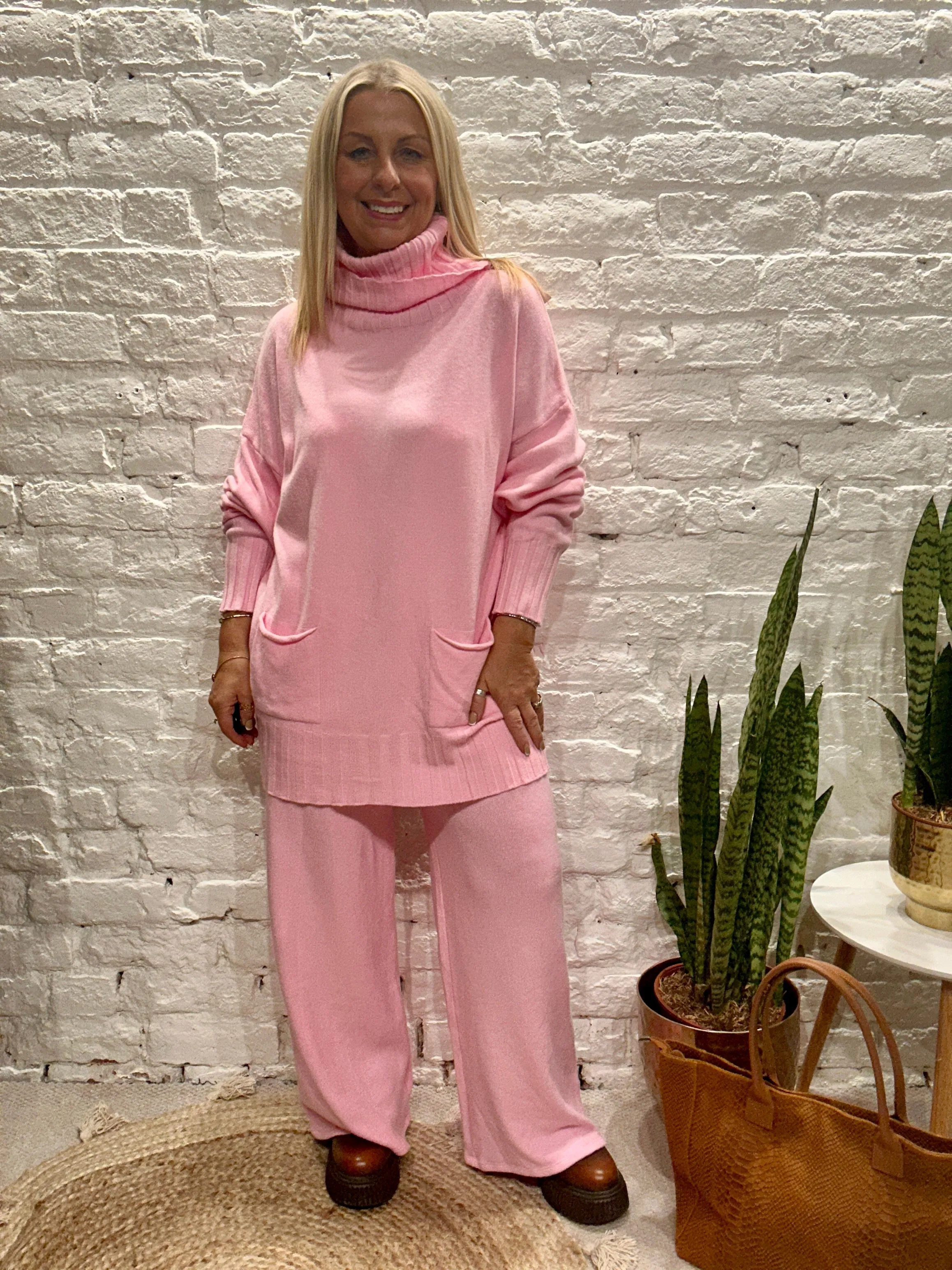 Made In Italy Snug Roll Neck Jumper And Pant Co ord Set
