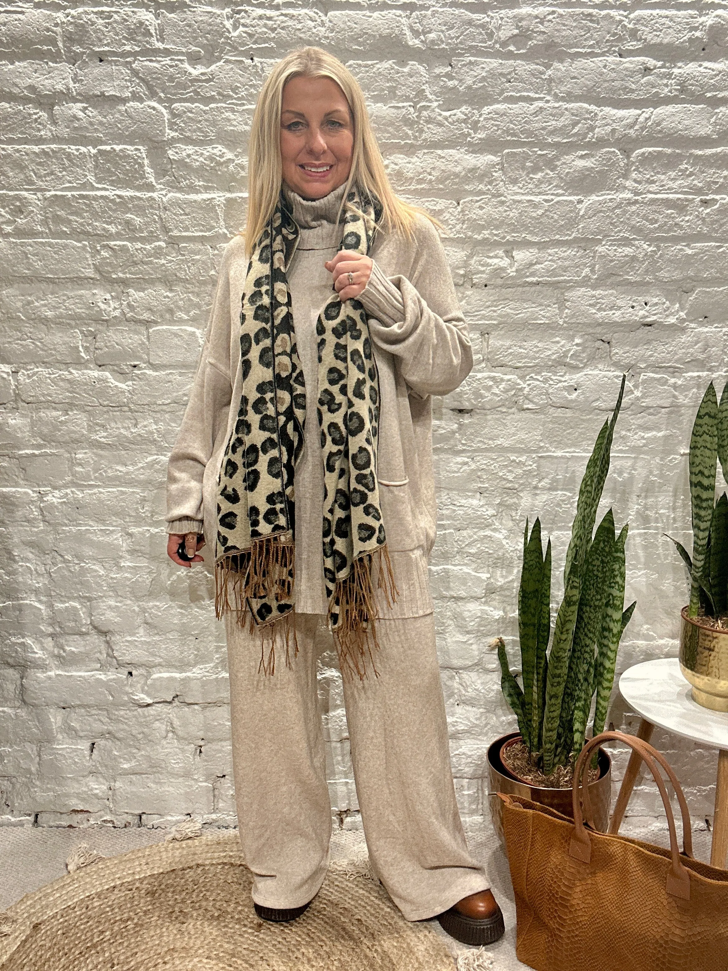 Made In Italy Snug Roll Neck Jumper And Pant Co ord Set