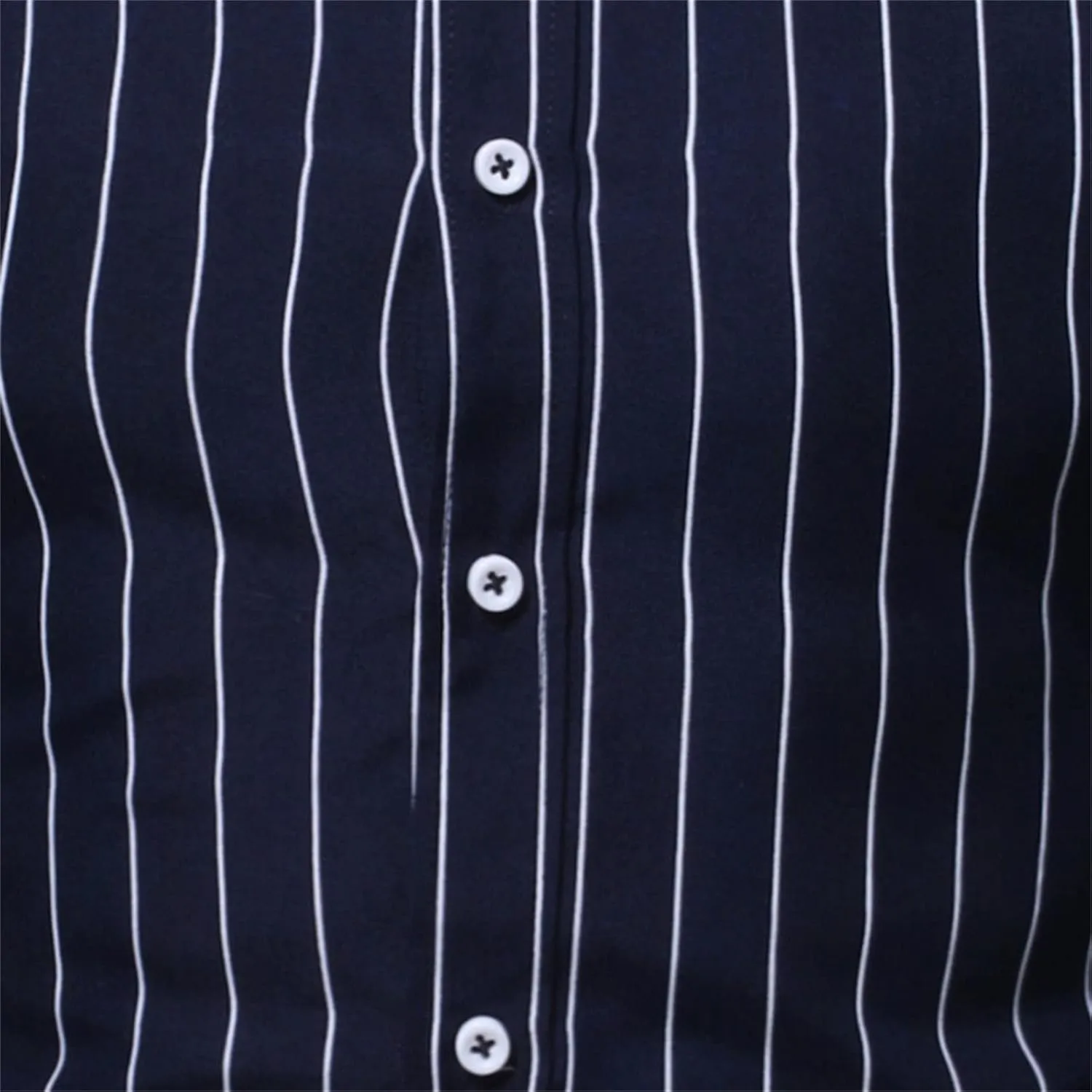 Men Casual Long Sleeve Striped Polyester Shirt Vintage Button Up Casual Dress Shirt Vertical Striped Slim Shirt