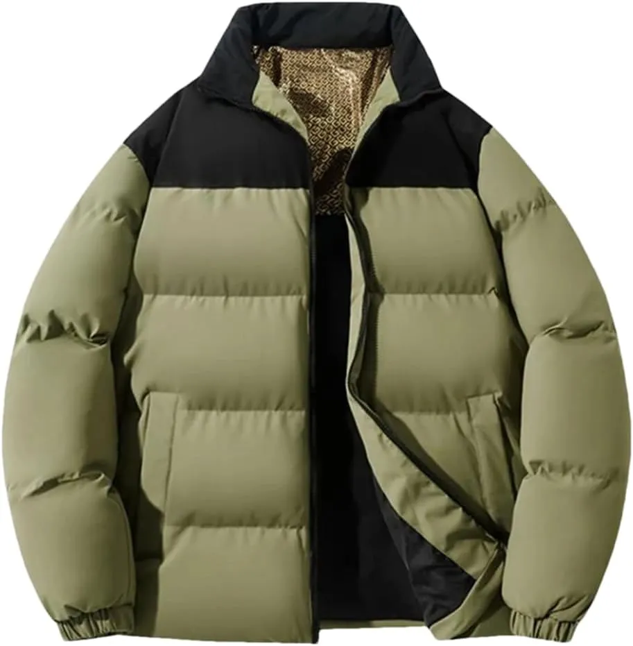 Men Cotton Padded Jacket Thick Cotton Padded Coats Winter Warm Cotton Padded Parkas Overcoat