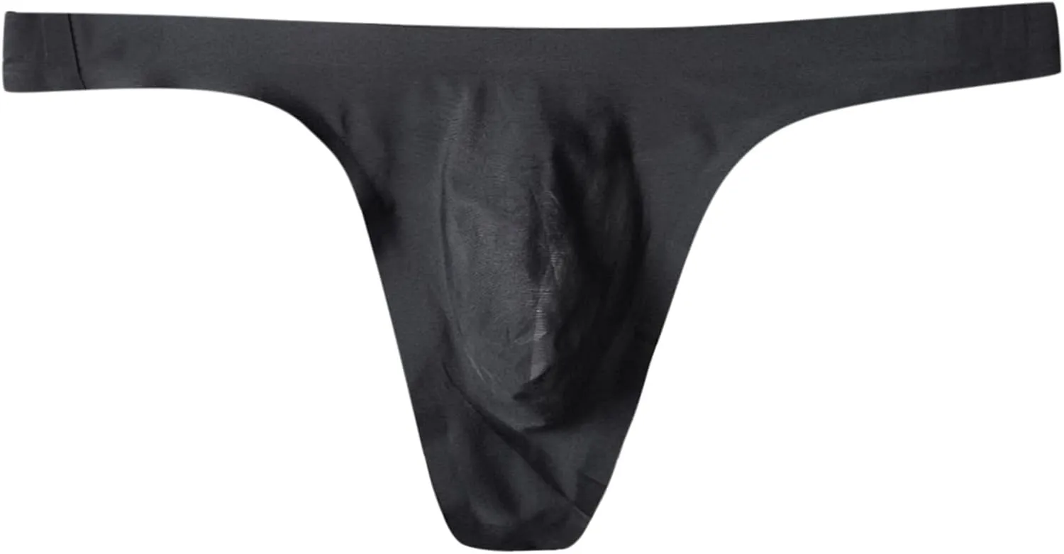 Men Thongs Underwear Sexy Big Pouch Low Waist Seamless Jockstrap Underwear Classic Fit Performance Active Stretch Thong