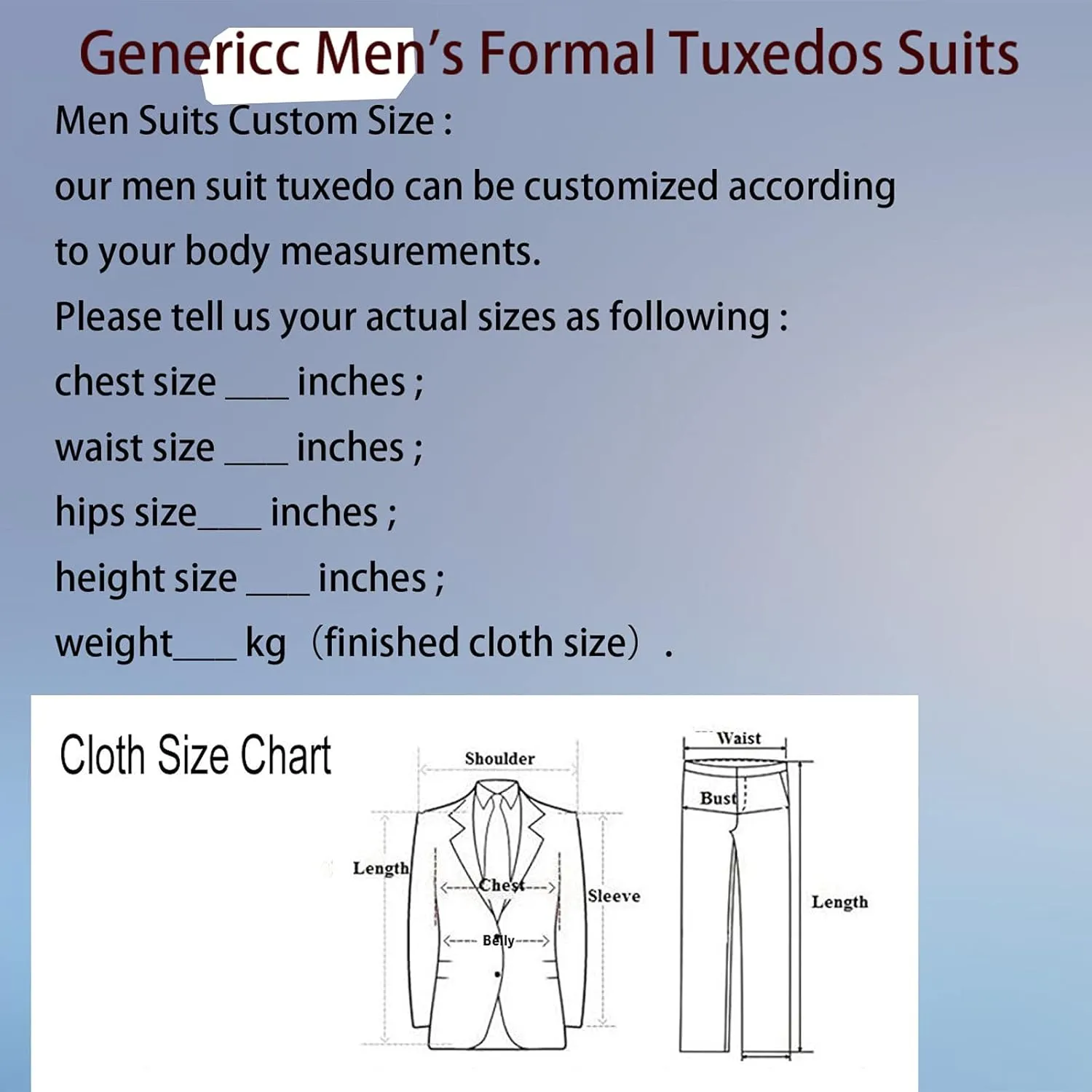 Men's 3 Pieces Suit Slim Fit Double Breasted Suit Prom Tuxedos for Wedding Groom One Button Business Suit