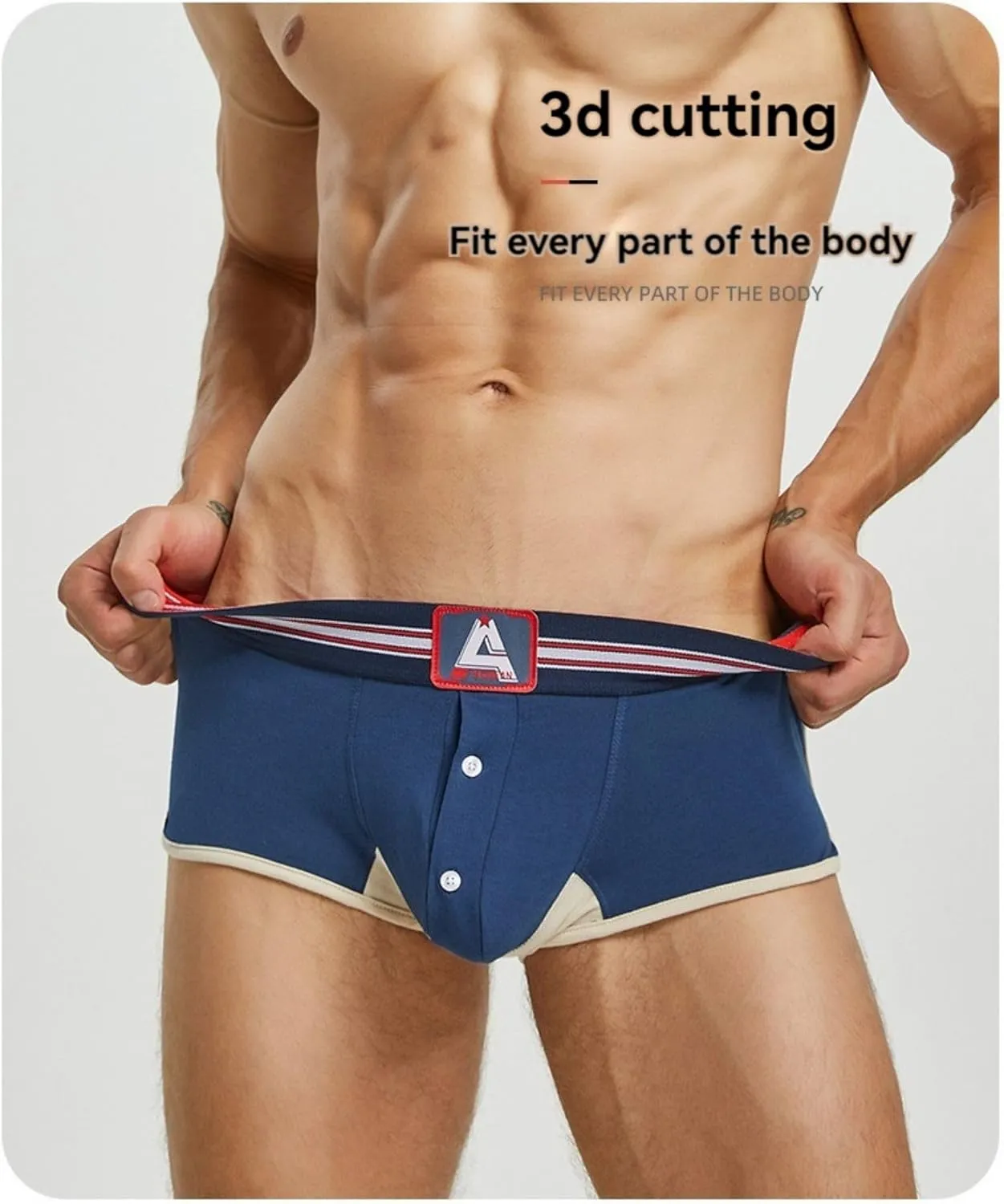 Men's Boxer Briefs with Comfortable Fit and Button Fly Classic Men's Boxers
