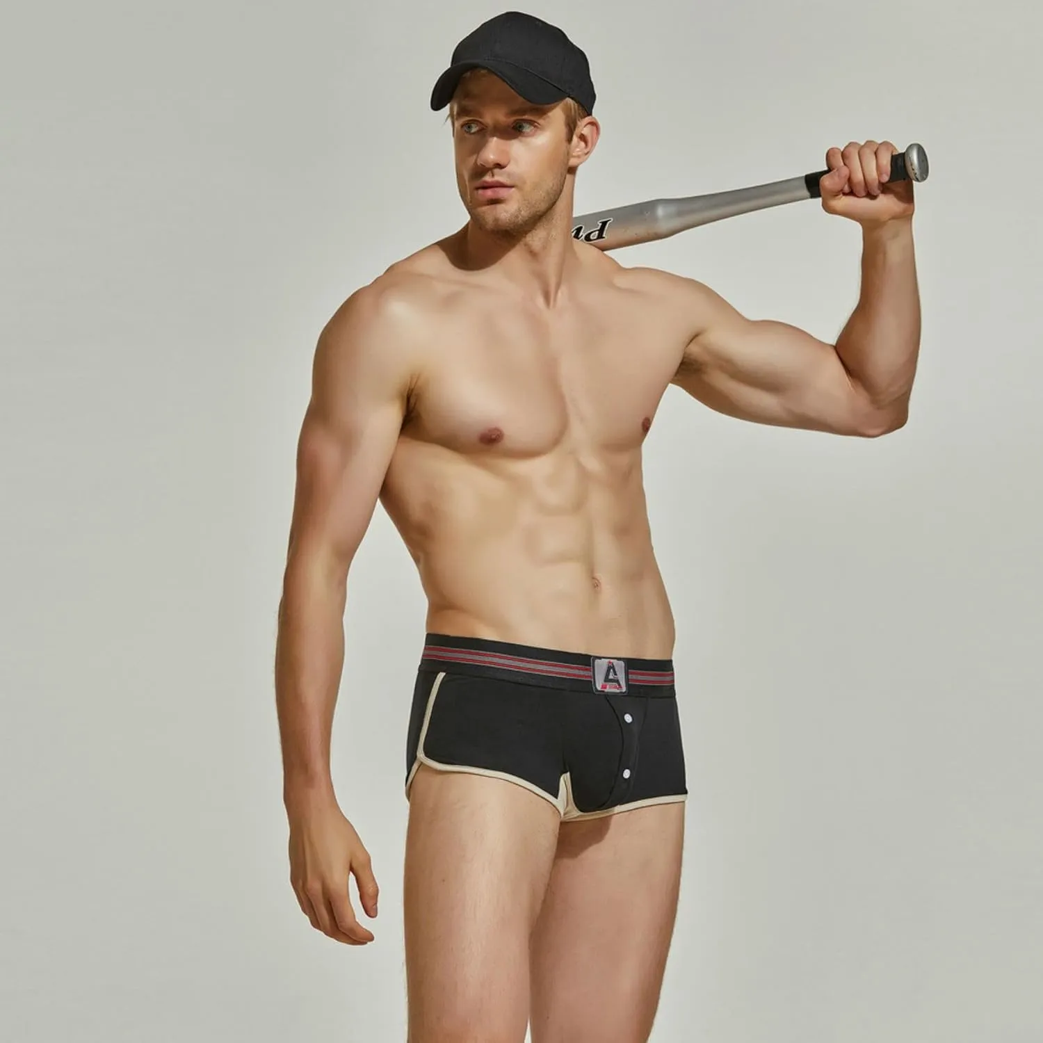 Men's Boxer Briefs with Comfortable Fit and Button Fly Classic Men's Boxers
