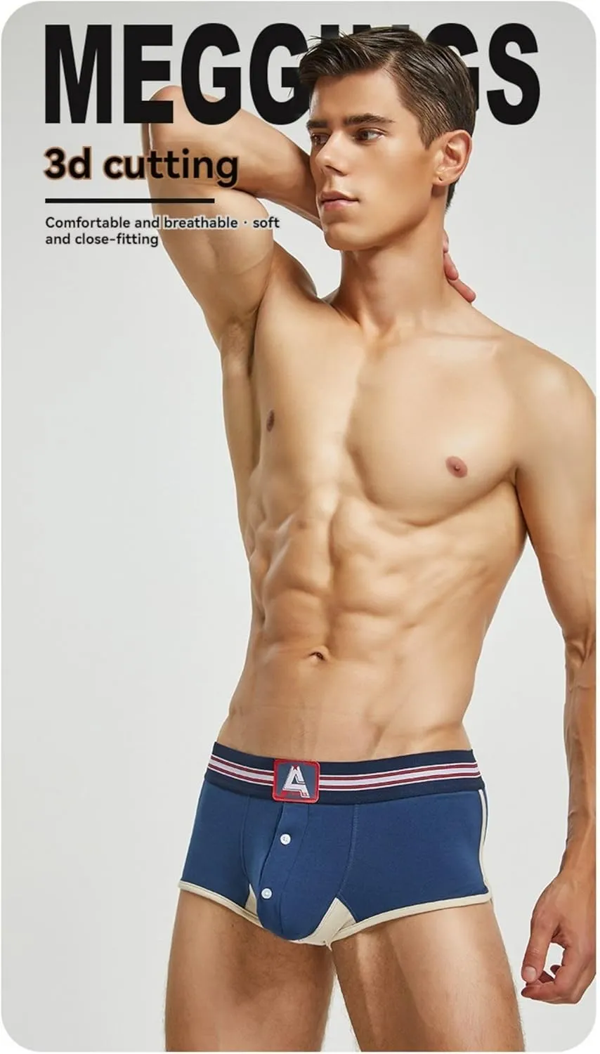 Men's Boxer Briefs with Comfortable Fit and Button Fly Classic Men's Boxers