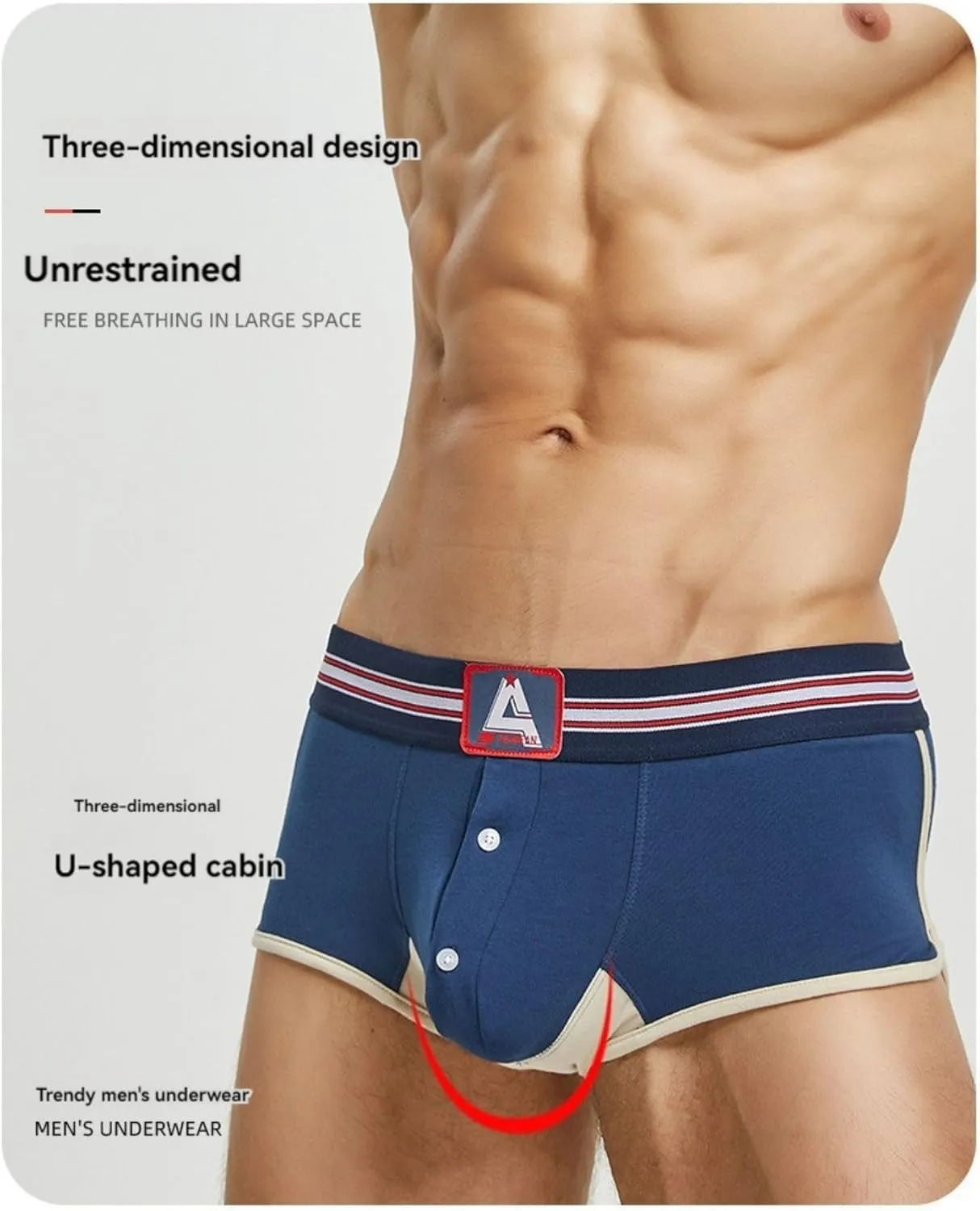 Men's Boxer Briefs with Comfortable Fit and Button Fly Classic Men's Boxers