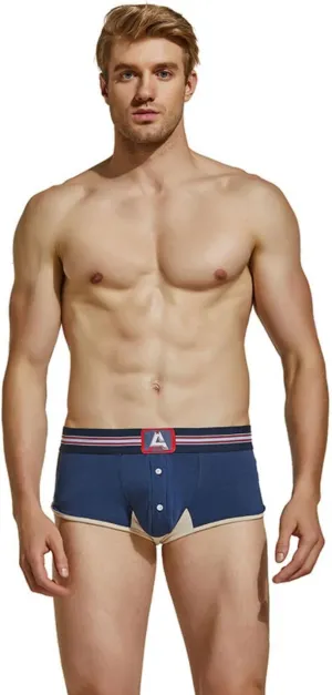 Men's Boxer Briefs with Comfortable Fit and Button Fly Classic Men's Boxers