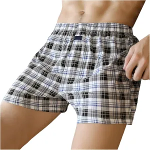 Men's Boxer Shorts Stretchy Breathable Classic Regular Underwear Soft Plus Size Loose Fit High Waisted Wide Leg Briefs