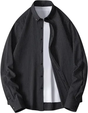 Men's Button Down Shirt 2024 Casual Men's Fashion Shirt Long Sleeve Spring Trend Handsome Casual Striped Shirt
