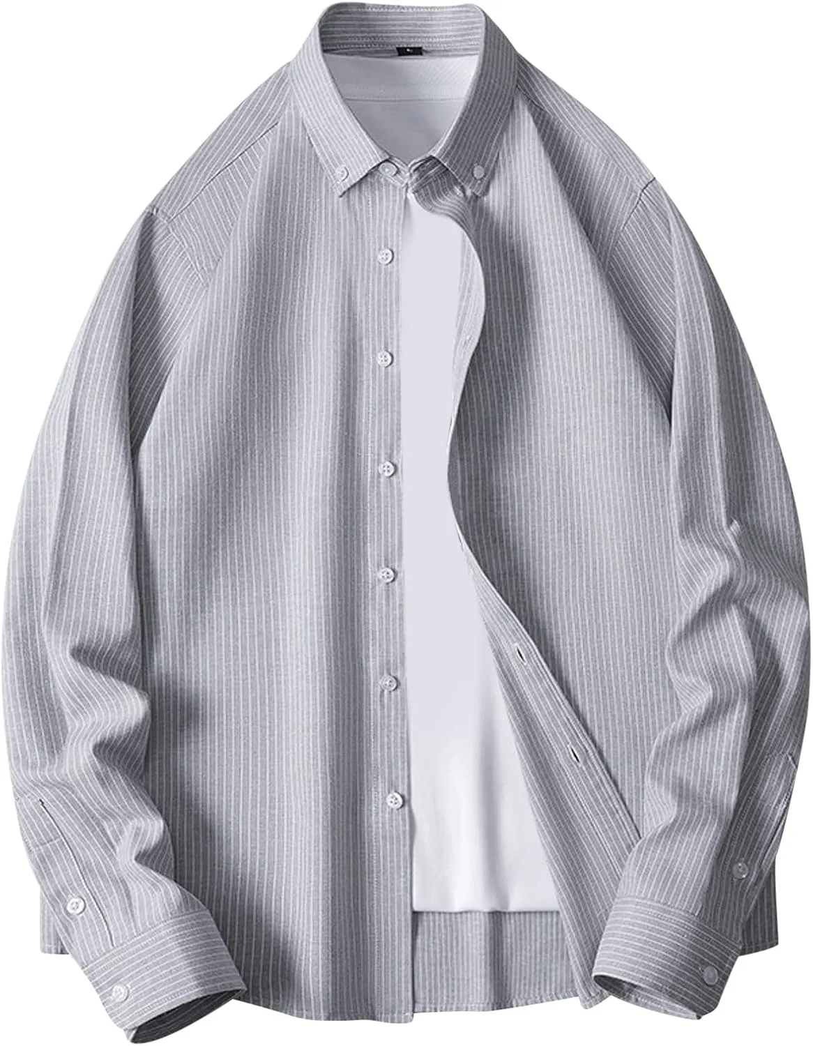 Men's Button Down Shirt 2024 Casual Men's Fashion Shirt Long Sleeve Spring Trend Handsome Casual Striped Shirt