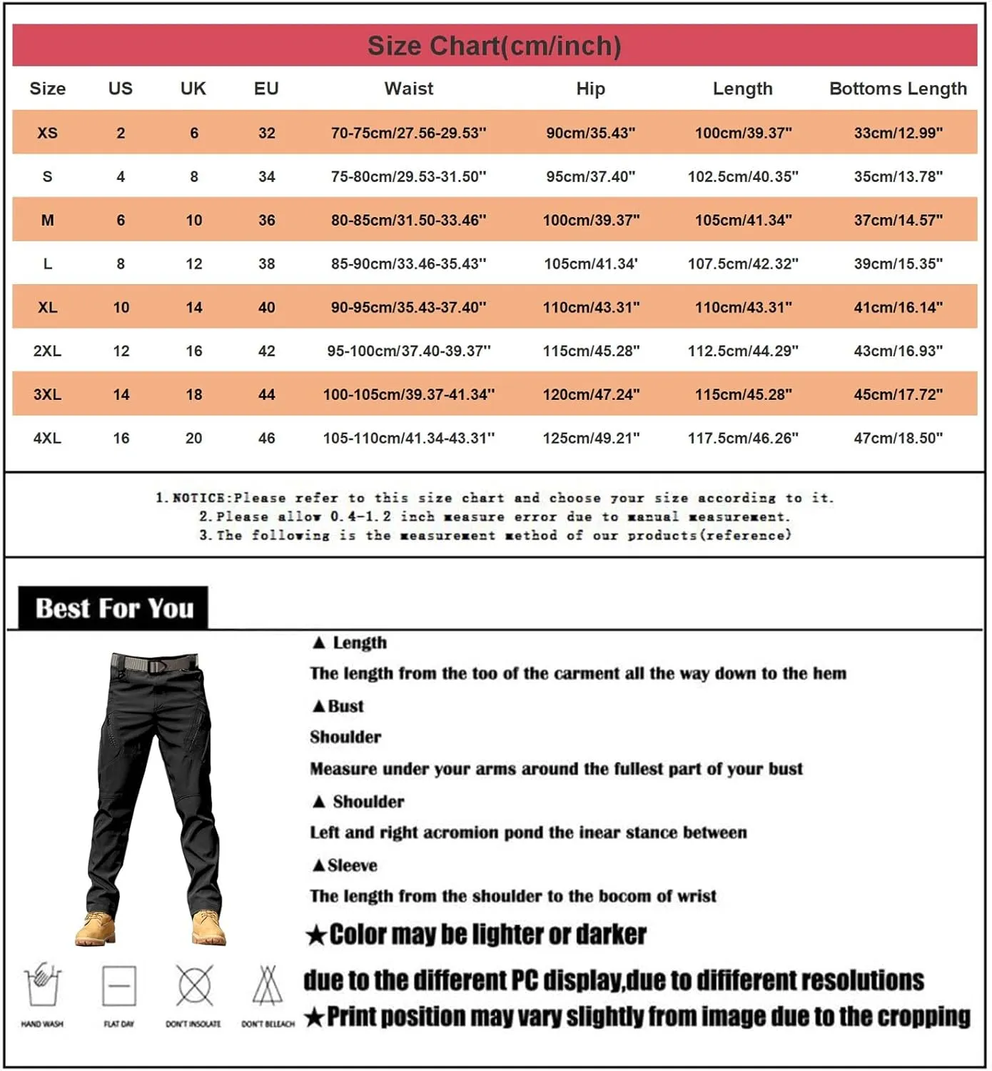 Men's Camo Cargo Pants Trousers Hiking Pants 8 Pocket Plain Comfort Breathable Outdoor Daily Work Pants for Hiking