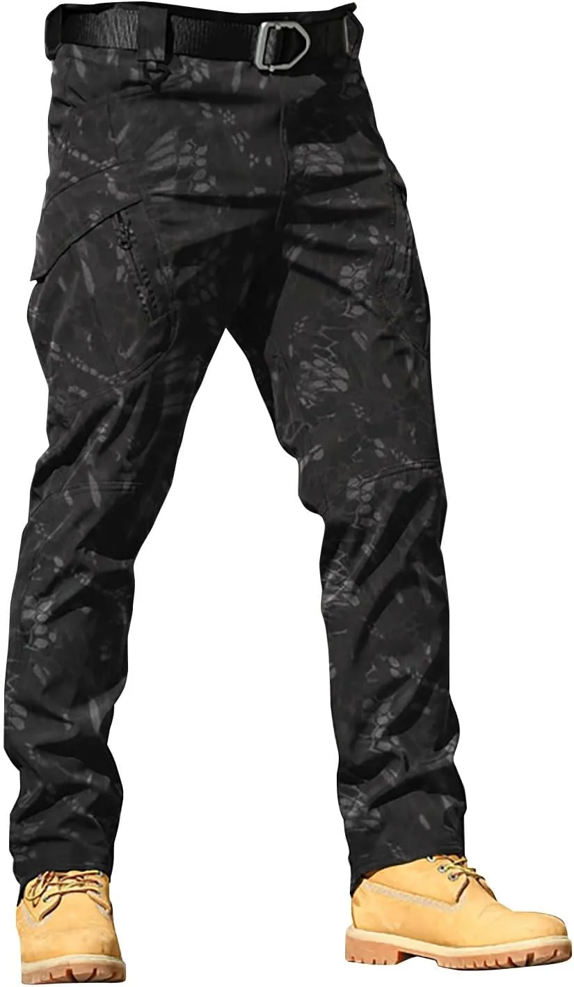 Men's Camo Cargo Pants Trousers Hiking Pants 8 Pocket Plain Comfort Breathable Outdoor Daily Work Pants for Hiking