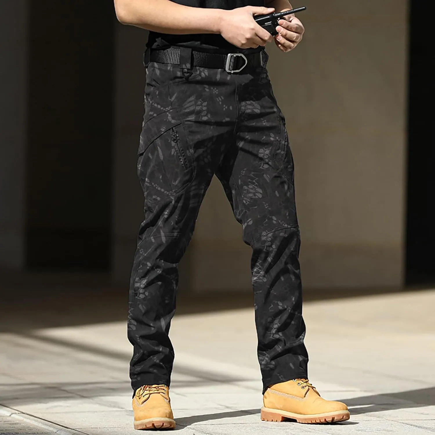 Men's Camo Cargo Pants Trousers Hiking Pants 8 Pocket Plain Comfort Breathable Outdoor Daily Work Pants for Hiking