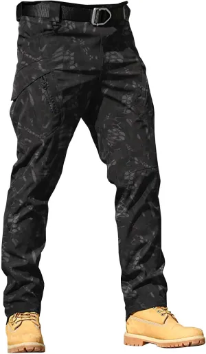 Men's Camo Cargo Pants Trousers Hiking Pants 8 Pocket Plain Comfort Breathable Outdoor Daily Work Pants for Hiking