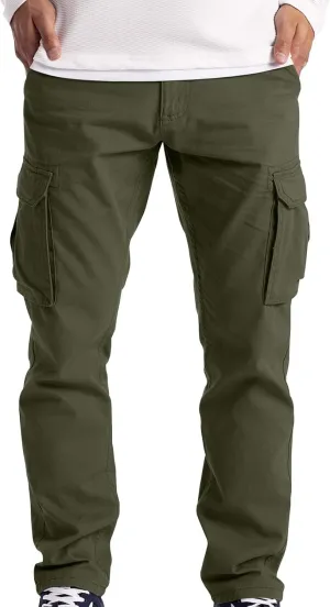 Mens Cargo Pants Relaxed Fit Tactical Pants Cargo Work Pants Cotton Trousers with Pockets Work Pants