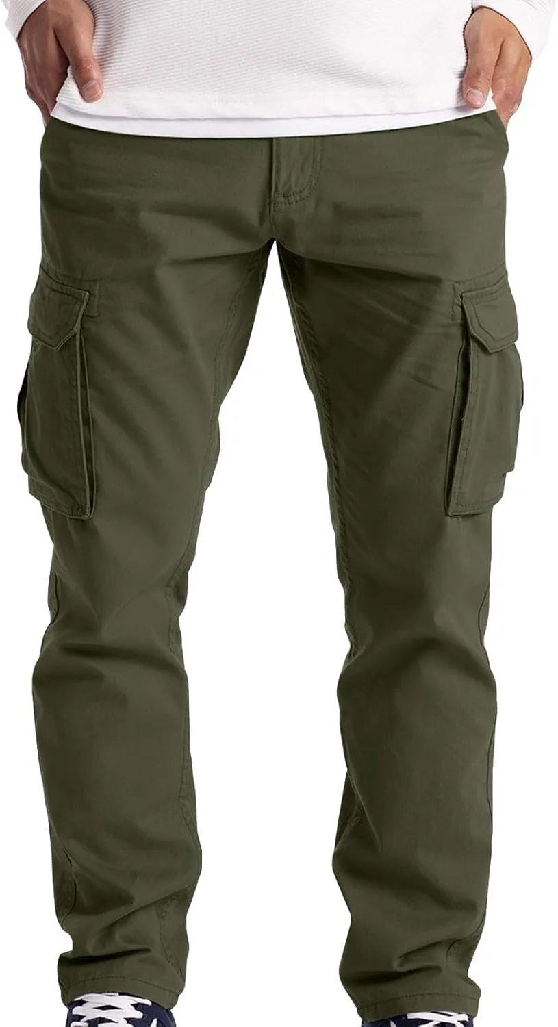 Mens Cargo Pants Relaxed Fit Tactical Pants Cargo Work Pants Cotton Trousers with Pockets Work Pants