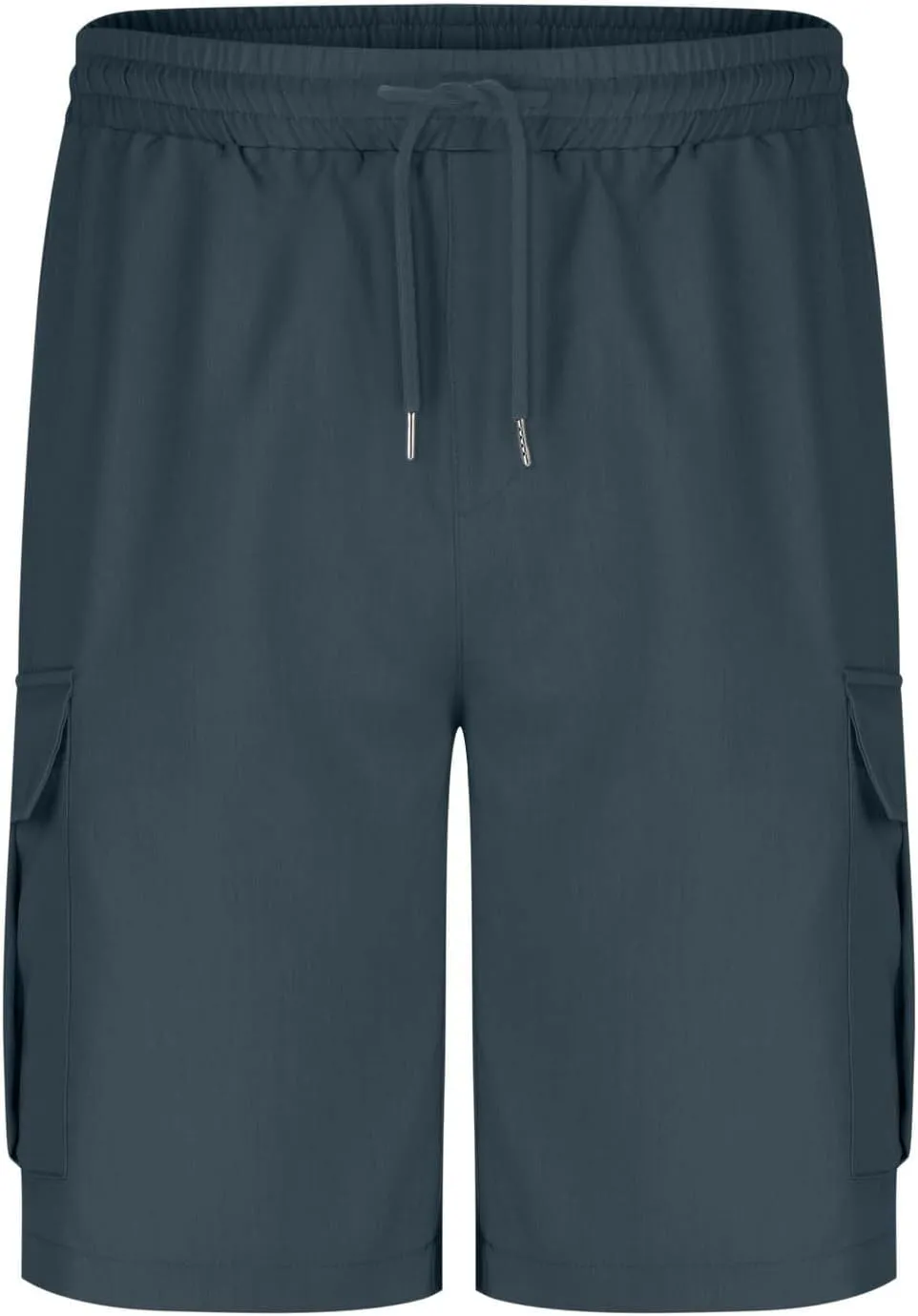 Mens Cargo Shorts 5 Inch Casual Cotton Shorts for Summer Elastic Waist Quick Dry Lightweight Shorts for Hiking Fishing