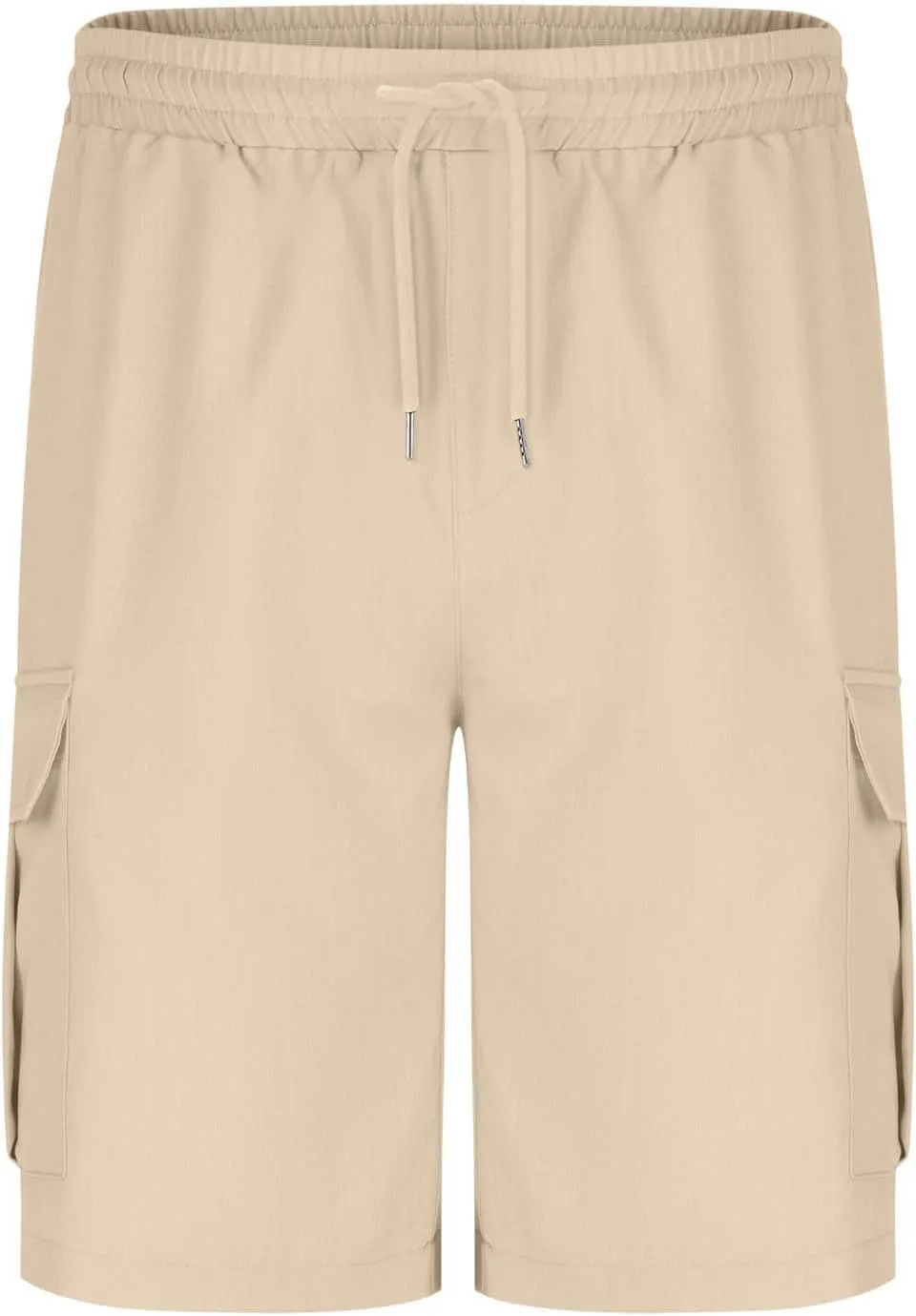 Mens Cargo Shorts 5 Inch Casual Cotton Shorts for Summer Elastic Waist Quick Dry Lightweight Shorts for Hiking Fishing