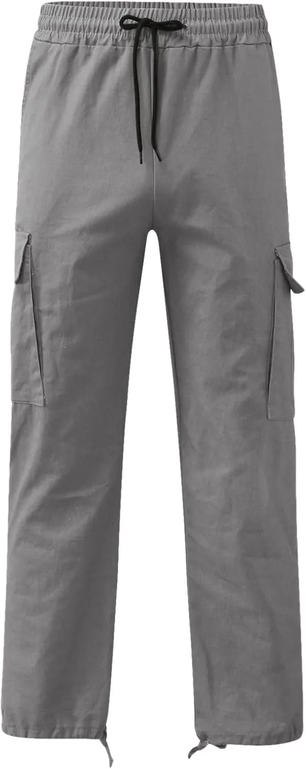 Men's Cargo Sweatpants Sweatpants Classic Fit Pockets Cargo Work Pants Wild Drawstring Sports Jogger Men's Cargo Cargo