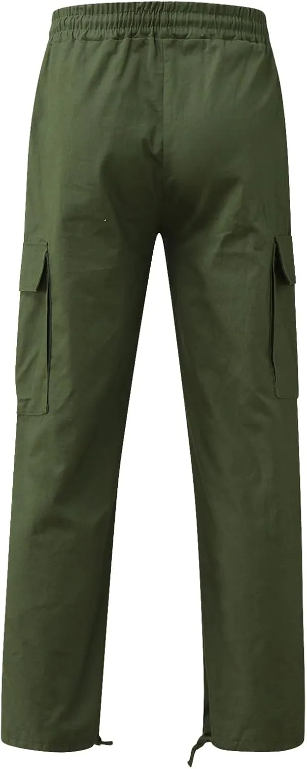 Men's Cargo Sweatpants Sweatpants Classic Fit Pockets Cargo Work Pants Wild Drawstring Sports Jogger Men's Cargo Cargo