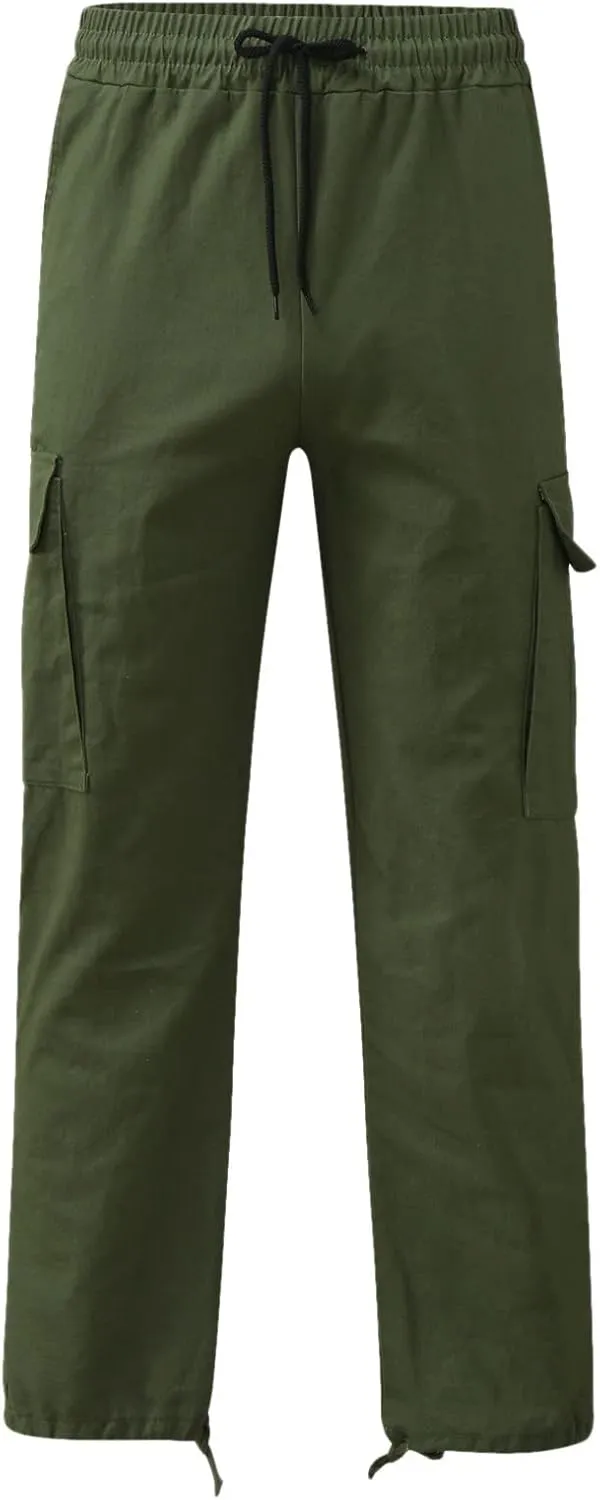 Men's Cargo Sweatpants Sweatpants Classic Fit Pockets Cargo Work Pants Wild Drawstring Sports Jogger Men's Cargo Cargo