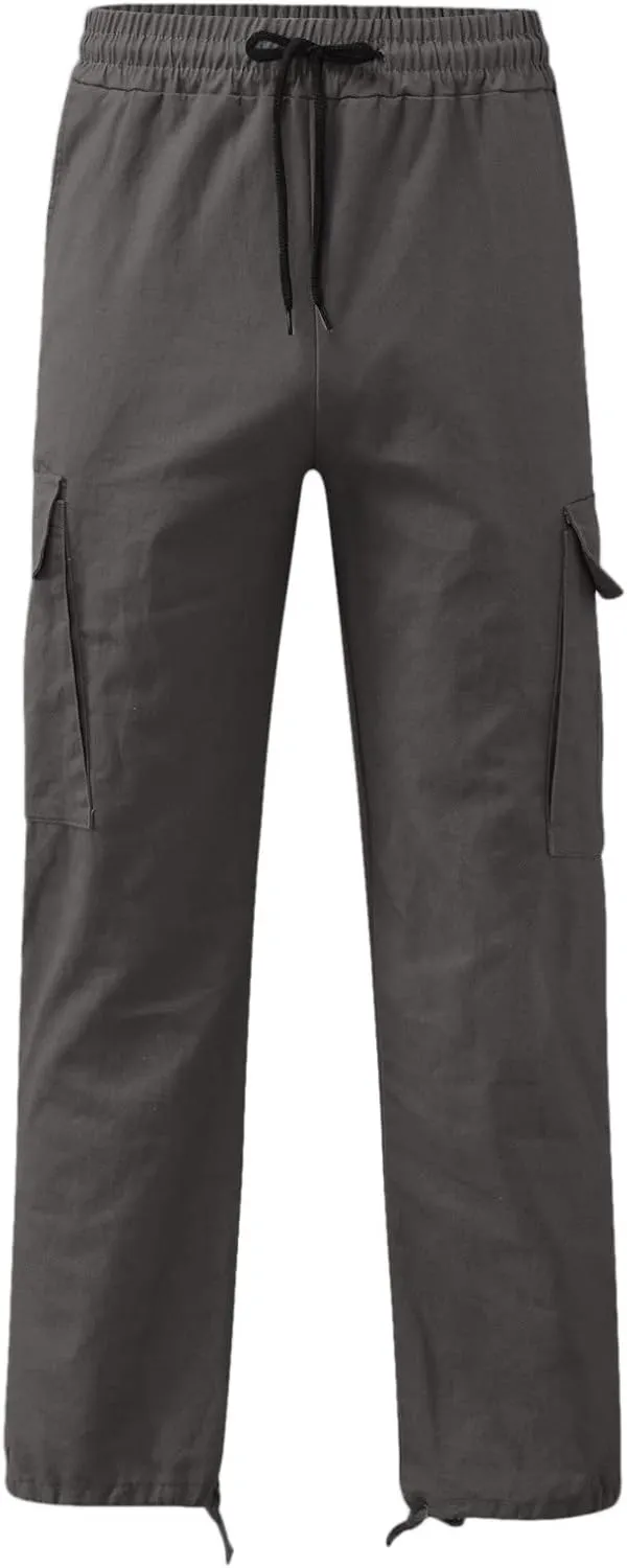 Men's Cargo Sweatpants Sweatpants Classic Fit Pockets Cargo Work Pants Wild Drawstring Sports Jogger Men's Cargo Cargo