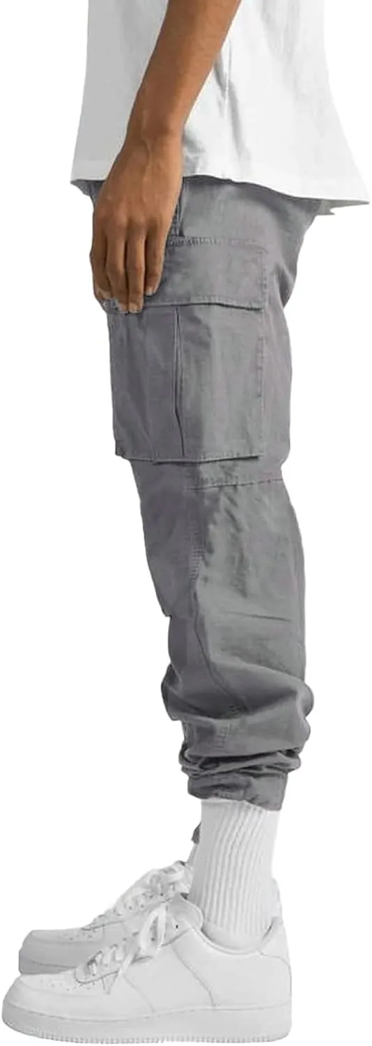 Men's Cargo Sweatpants Sweatpants Classic Fit Pockets Cargo Work Pants Wild Drawstring Sports Jogger Men's Cargo Cargo