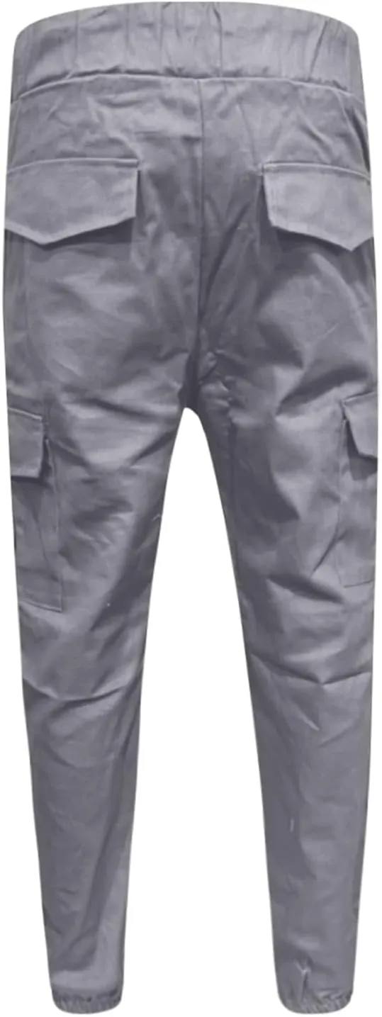 Men's Casual Cargo Pants Slim Fit Elastic Waisted Cargo Sweatpants Lightweight Drawstring Outdoot Tactical Pants with Pockets