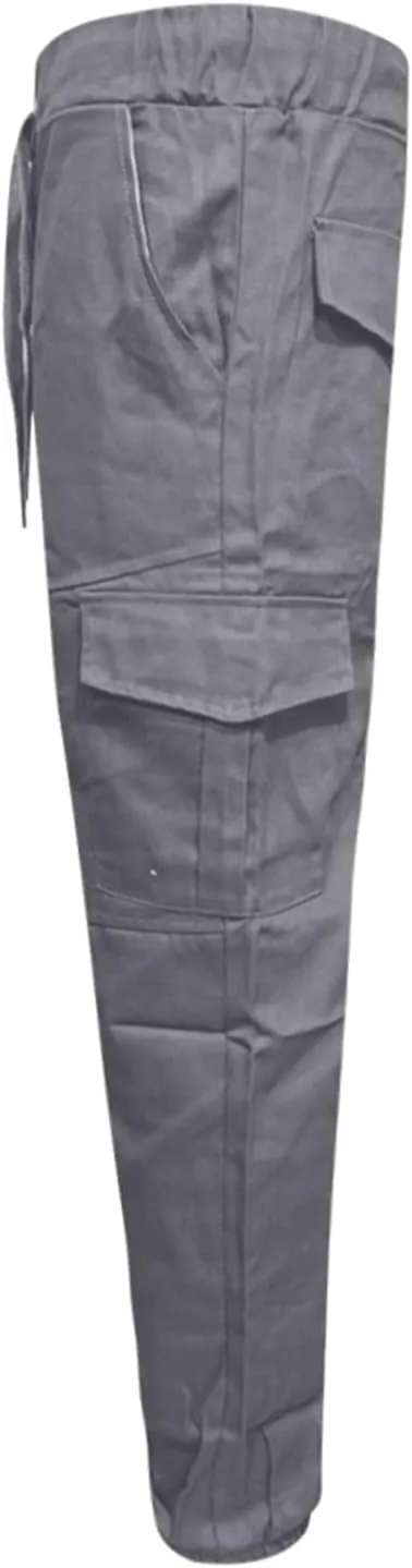 Men's Casual Cargo Pants Slim Fit Elastic Waisted Cargo Sweatpants Lightweight Drawstring Outdoot Tactical Pants with Pockets
