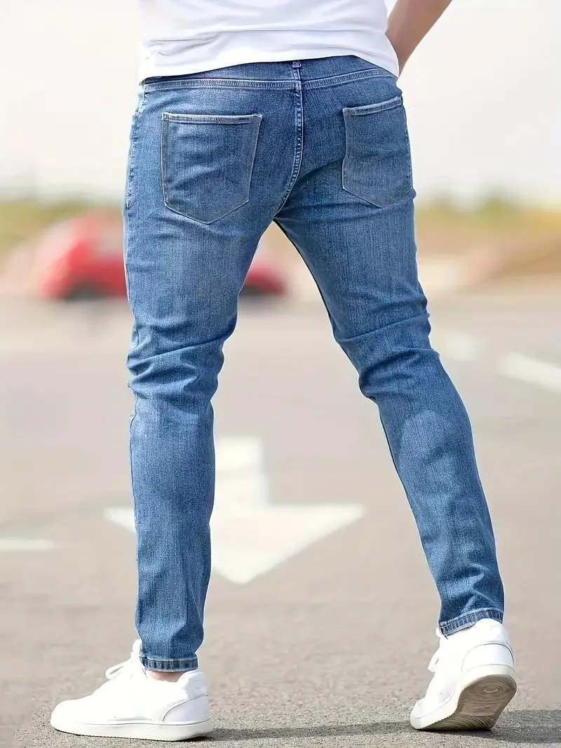 Men's Casual Jeans Slim Fit Skinny Denim Stretch Tapered Jean Pants Feet Stretch Jean Skinny Jeans
