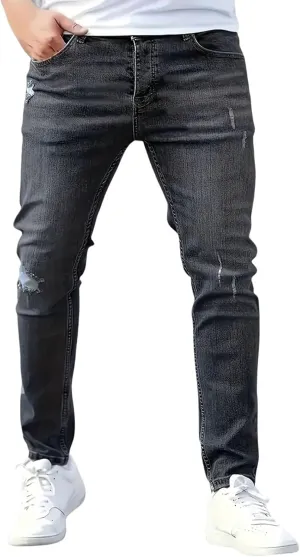 Men's Casual Jeans Slim Fit Skinny Denim Stretch Tapered Jean Pants Feet Stretch Jean Skinny Jeans