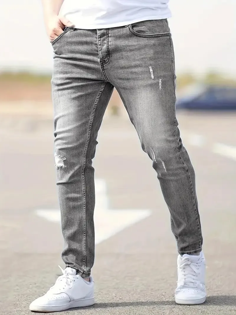 Men's Casual Jeans Slim Fit Skinny Denim Stretch Tapered Jean Pants Feet Stretch Jean Skinny Jeans