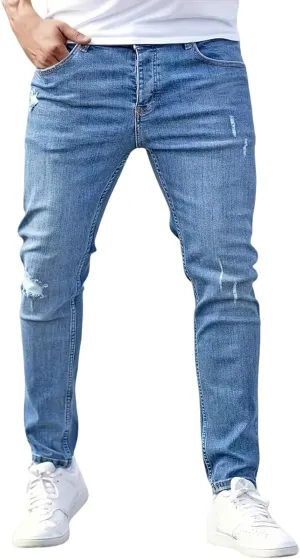 Men's Casual Jeans Slim Fit Skinny Denim Stretch Tapered Jean Pants Feet Stretch Jean Skinny Jeans