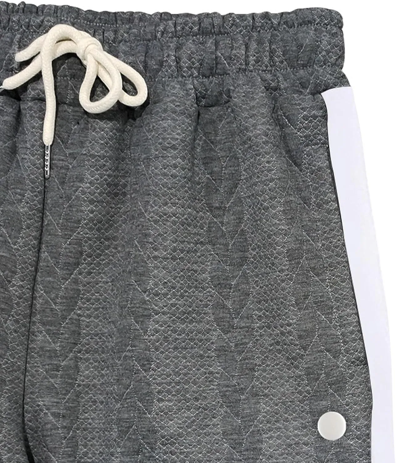Mens Crochet Knitted Jogger Sweatpants Side Button Workout Wide Leg Running Pants Baggy Tapered Athletic Sweatpants