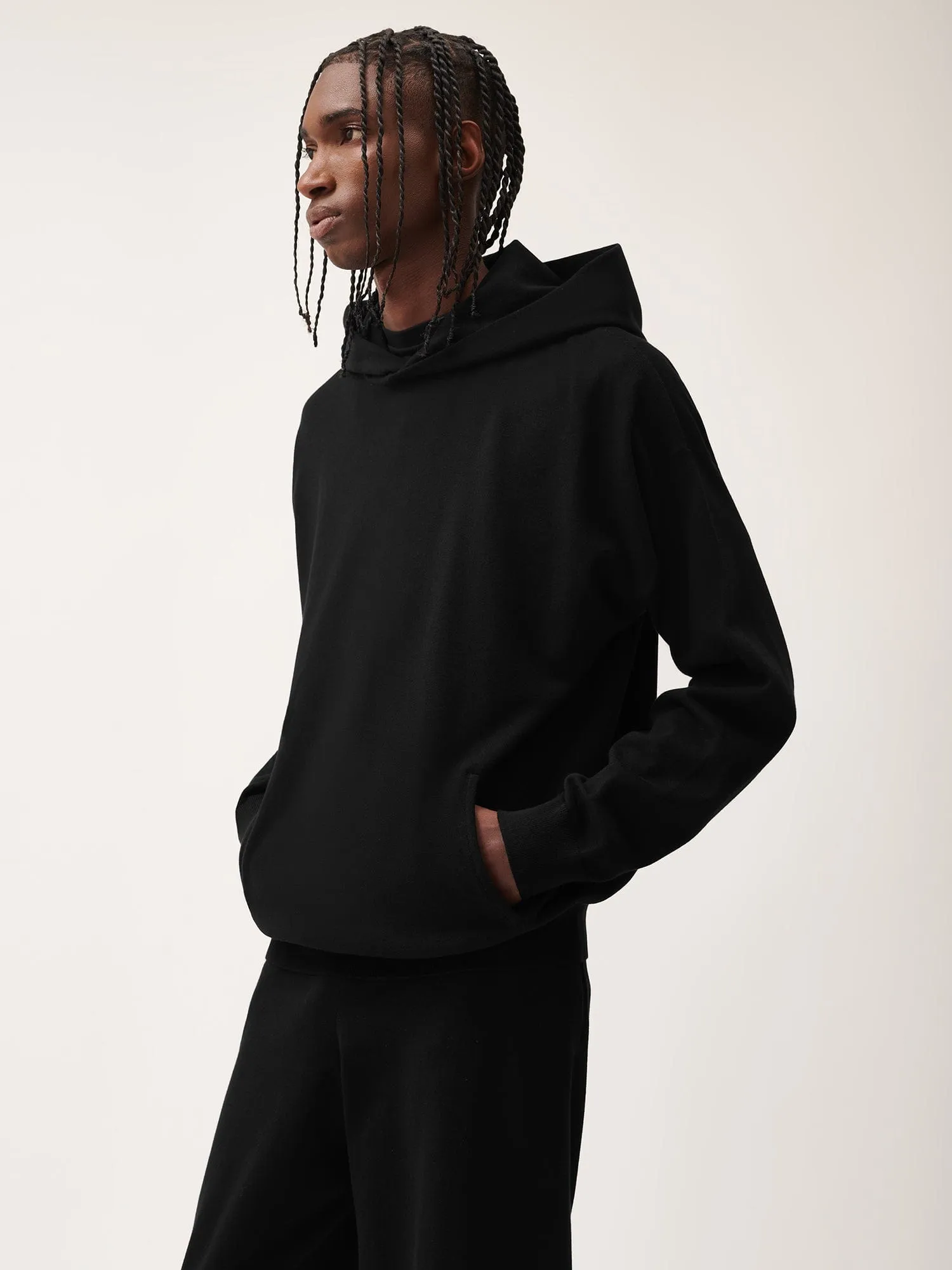 Mens DNA Knitted Hoodieblack