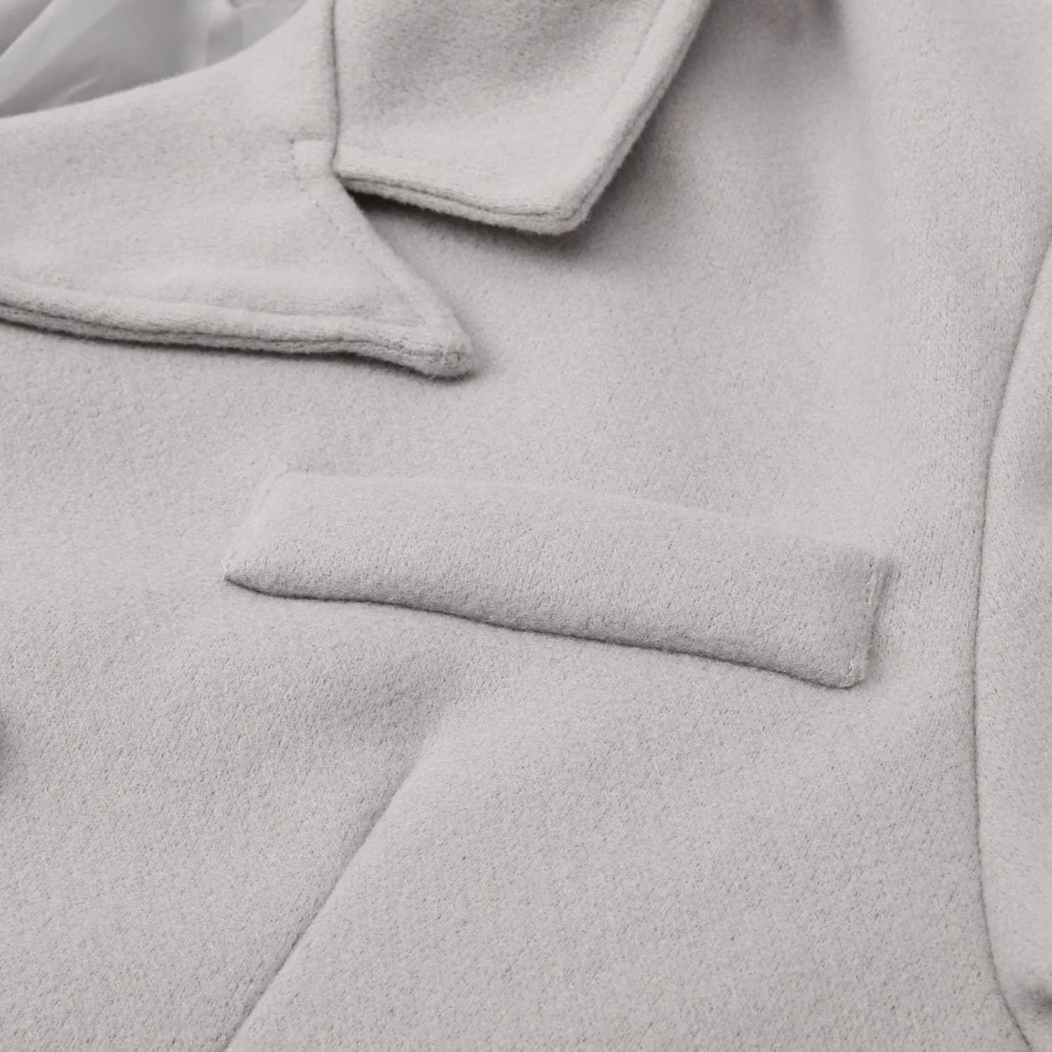 Men's Double Breasted Trench Coat Winter Wool Blend Coat Warm Lapel Work Business Long Jacket Notched Collar Soft Coat