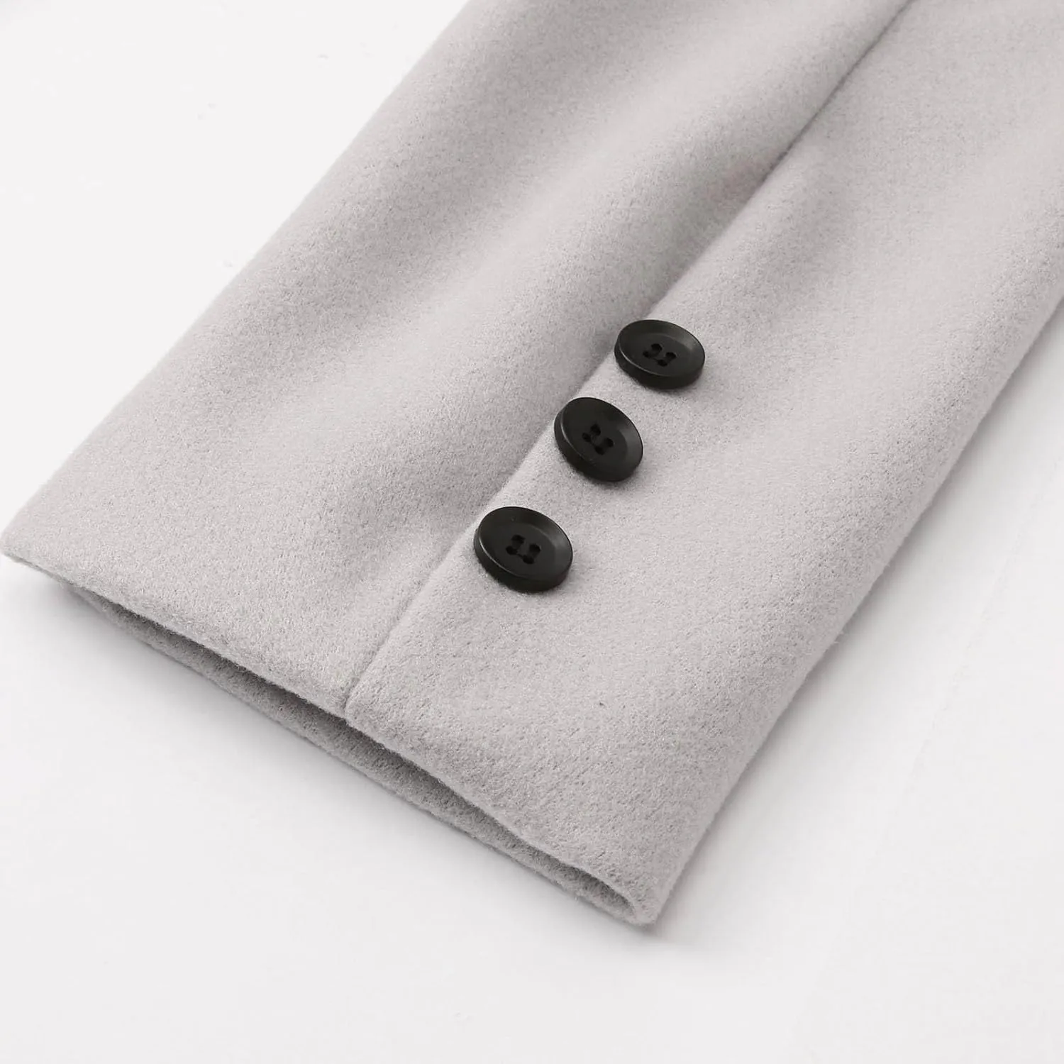 Men's Double Breasted Trench Coat Winter Wool Blend Coat Warm Lapel Work Business Long Jacket Notched Collar Soft Coat