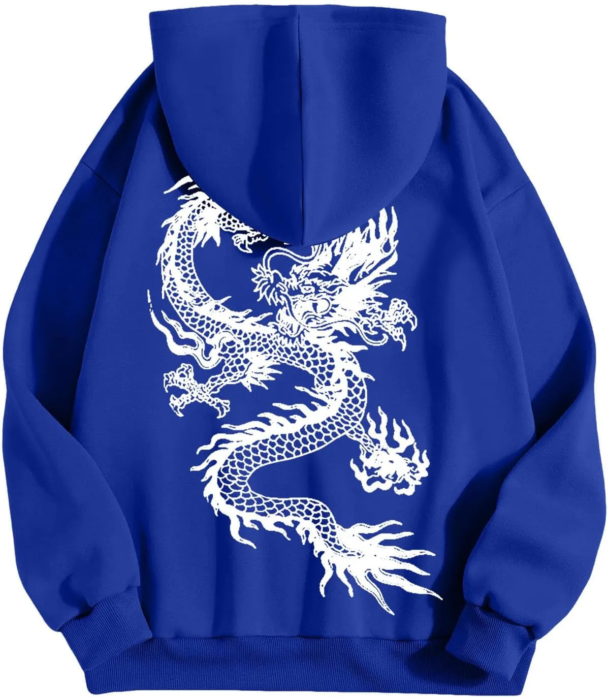 Men's Dragon Graphic Oversized Hoodies, Casual Loose Sweatshirt