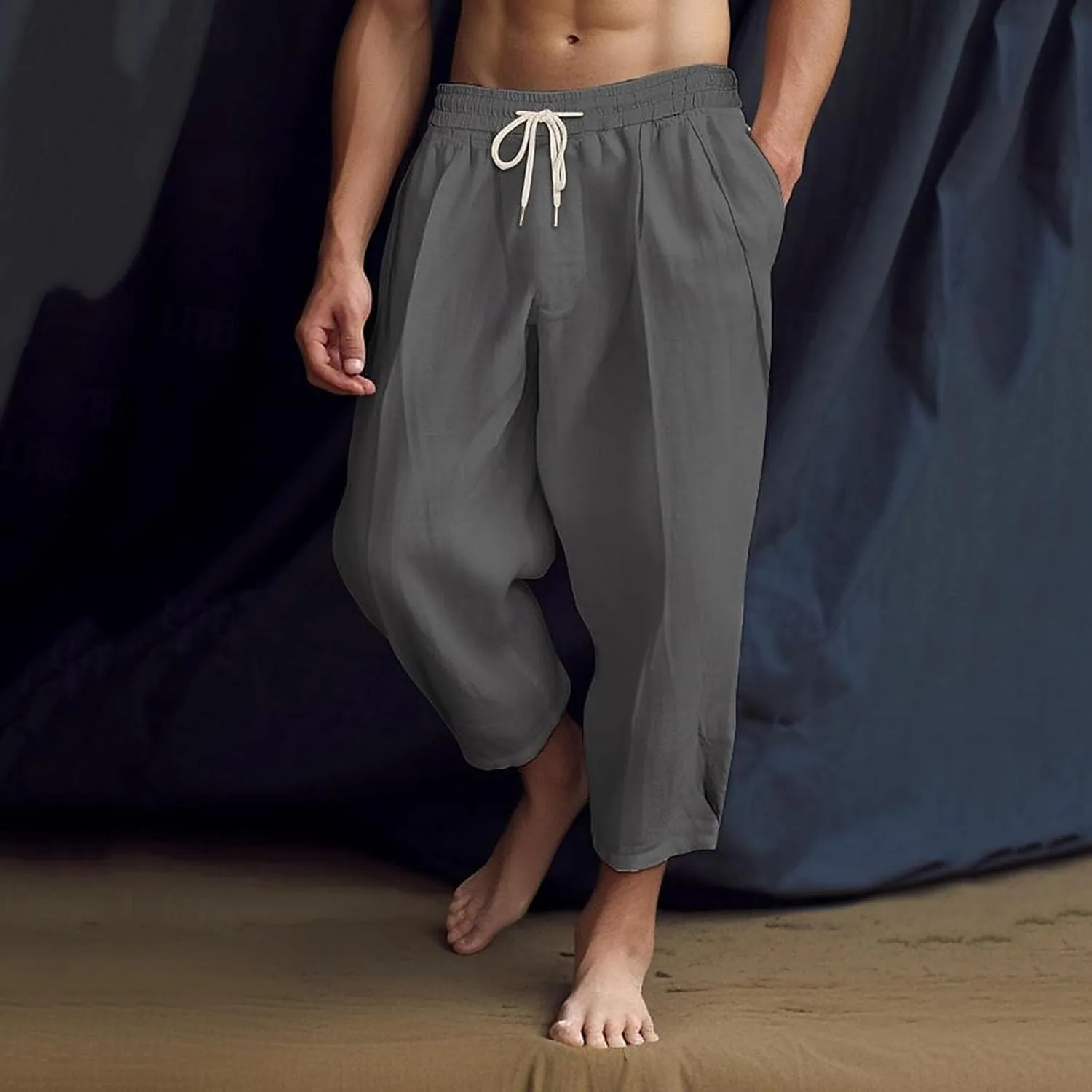 Men's Fashion Pants Baggy Wide Straight Leg Joggers Loose Fit Workout Pants Leisure and Daily Wear Trousers