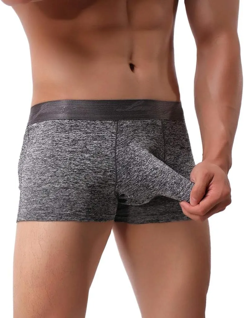 Men's Hammock Pouch Underwear Boxer Brief with Elephant Trunk Classic Sissy Trunks Jockstrap Bulge Enhancement Soft