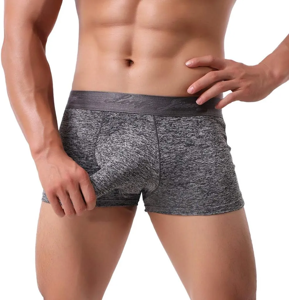 Men's Hammock Pouch Underwear Boxer Brief with Elephant Trunk Classic Sissy Trunks Jockstrap Bulge Enhancement Soft