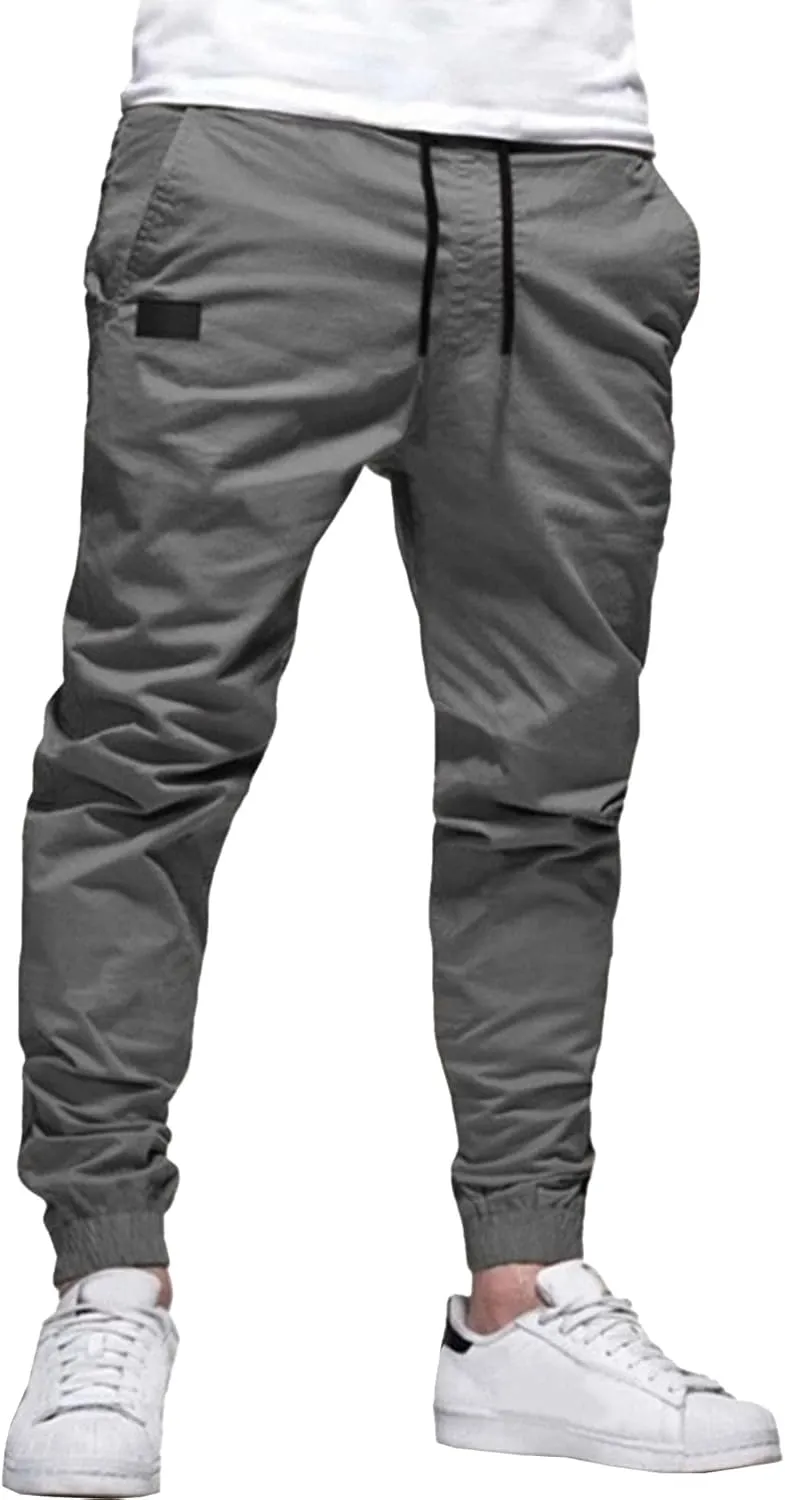 Men's Hiking Outdoor Track Sweatpants Casual Twill Track Jogging Pants Classic Cotton Chino Cargo Trousers
