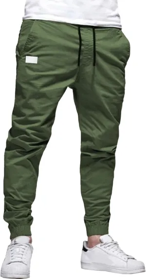 Men's Hiking Outdoor Track Sweatpants Casual Twill Track Jogging Pants Classic Cotton Chino Cargo Trousers