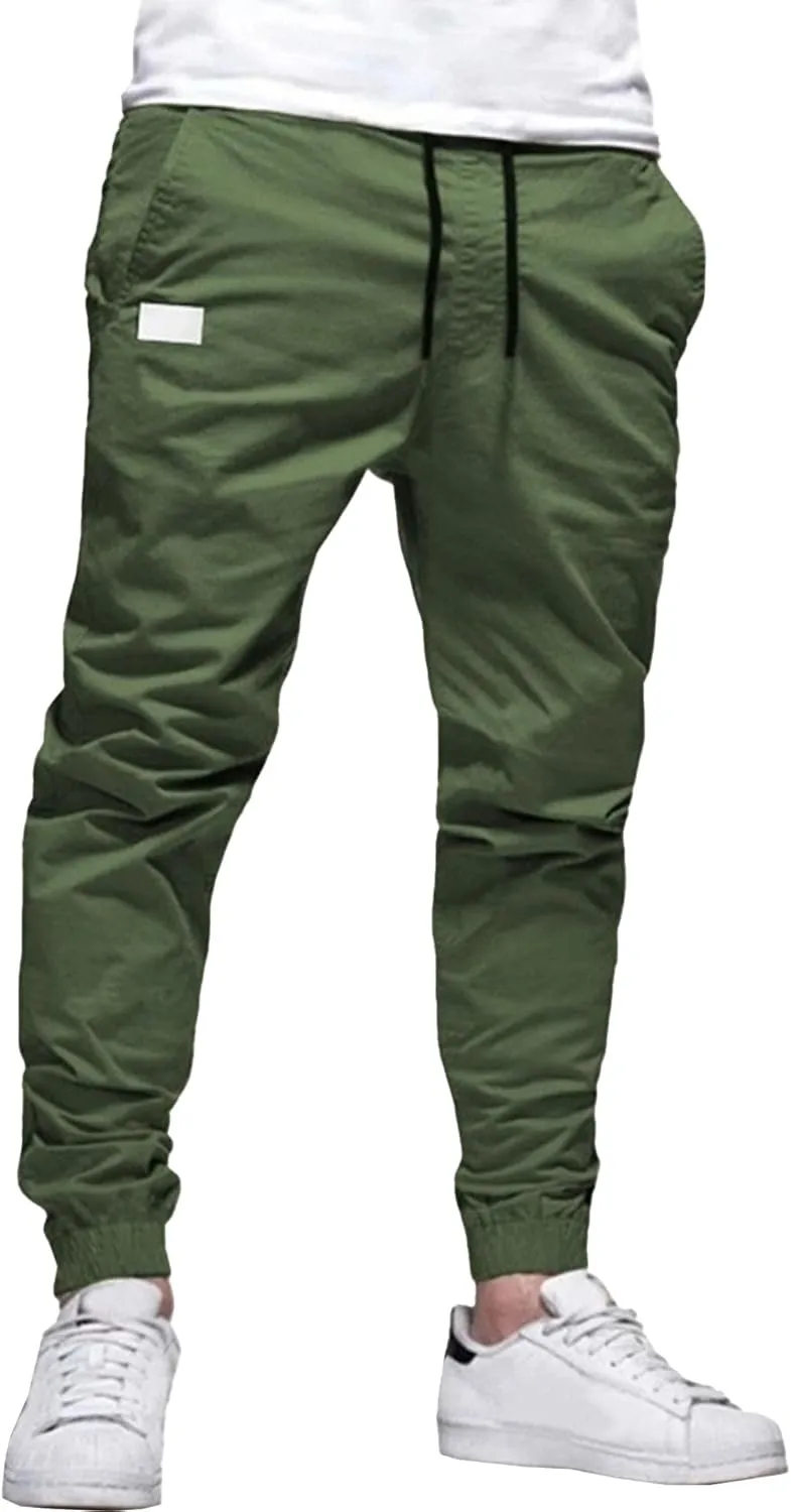 Men's Hiking Outdoor Track Sweatpants Casual Twill Track Jogging Pants Classic Cotton Chino Cargo Trousers