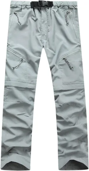 Men's Hiking Pants Zip Off Quick Dry Lightweight Cargo Pants Outdoor Travel Pants Stretch Athletic Pants Safari
