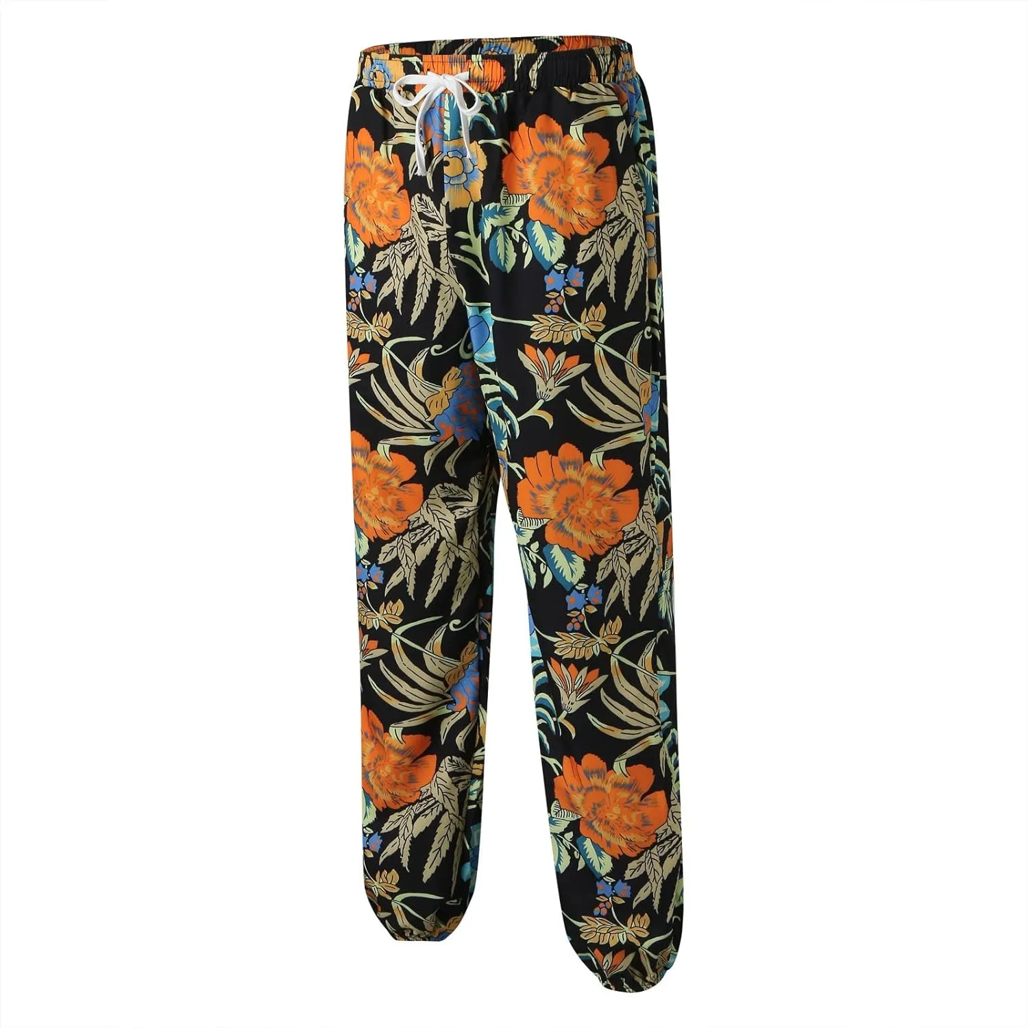Mens Hip Hop Baggy Aladdin Harem Pants Hippie Ethnic Print Boho Beach Yoga Trousers Linen Cotton Drop Crotch Trousers