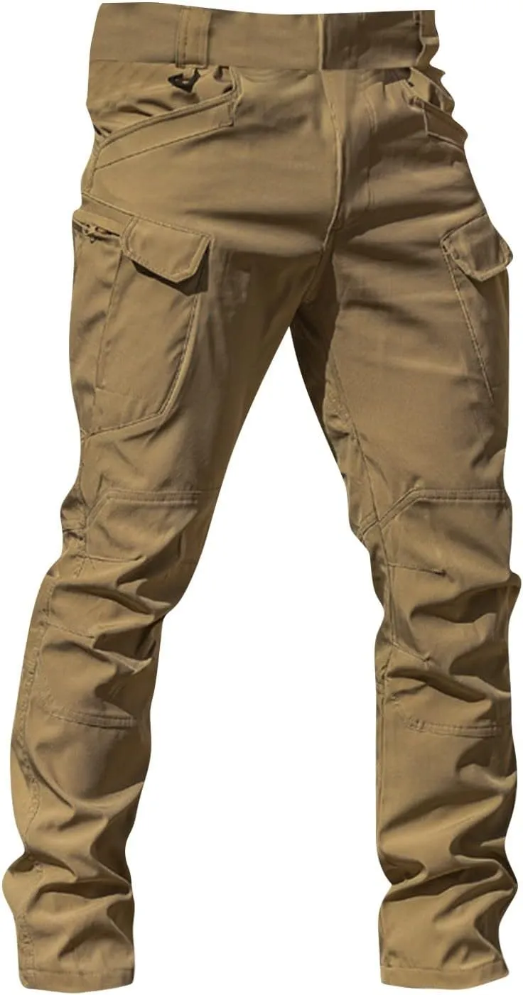 Men's Military Cargo Tactical Pants Classic Ripstop Stretch Relaxed Fit Trousers Fit Hiking Work Pants with Pockets