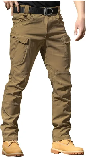 Men's Military Cargo Tactical Pants Classic Ripstop Stretch Relaxed Fit Trousers Fit Hiking Work Pants with Pockets