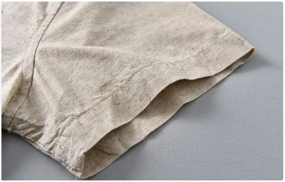 Men's Plain Shirt Cotton Linen Shirt Shirt Men Clothing T-Shirt