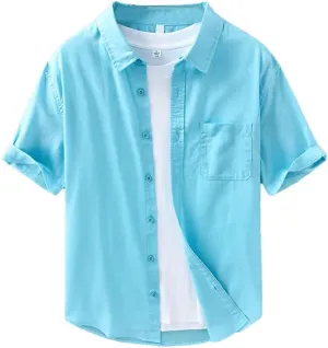 Men's Plain Shirt Cotton Linen Shirt Shirt Men Clothing T-Shirt